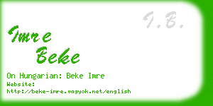 imre beke business card